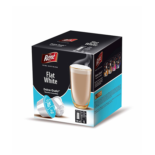 RENE FLAT WHITE kávé 16 kapszula Dolce Gusto®*-hoz