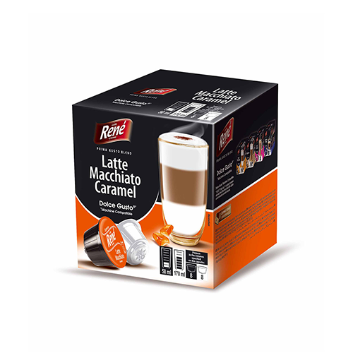 RENE Latte Macchiato Caramel kávé 16 kapszula Dolce Gusto®-hoz*
