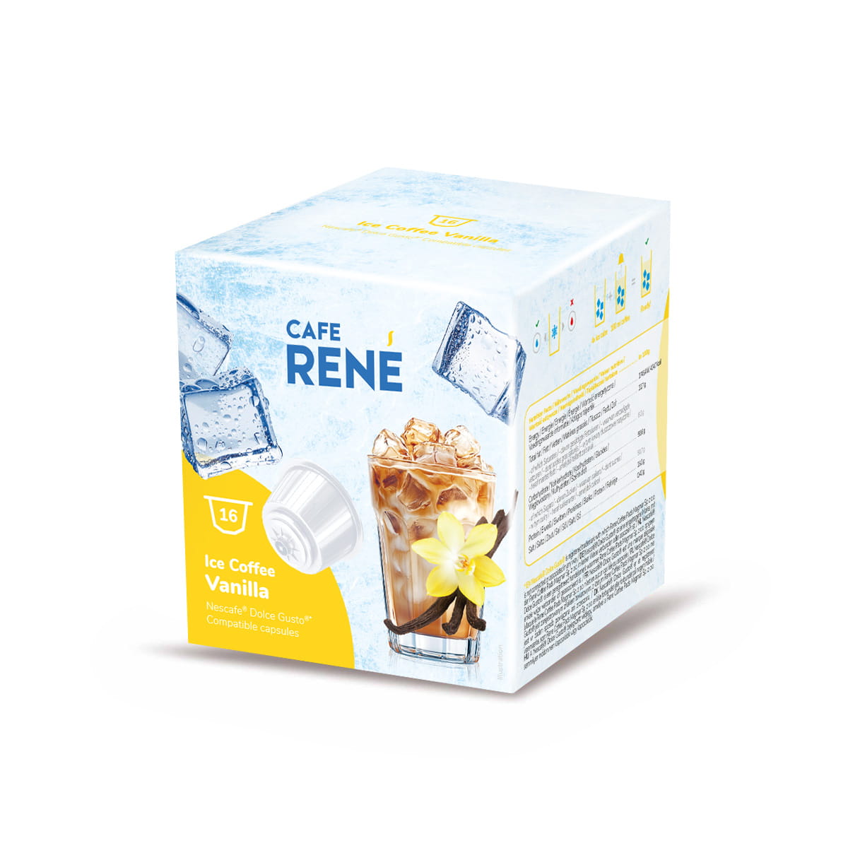 RENE Ice Coffee Vanilla, 16 kapszula Dolce Gusto®*-hoz